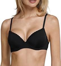 Schiesser Czarny Biustonosz Push-up z Fiszbunami
