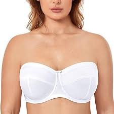 Delimira Damski Biustonosz Bez Ramiączek Plus Size z Fiszbiny