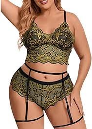 Seksowny zestaw bielizny plus size z dekoltem