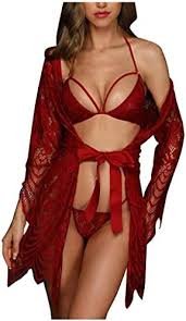 Zestaw 3 szt. damskich slipów plus size z koronką kwiatową